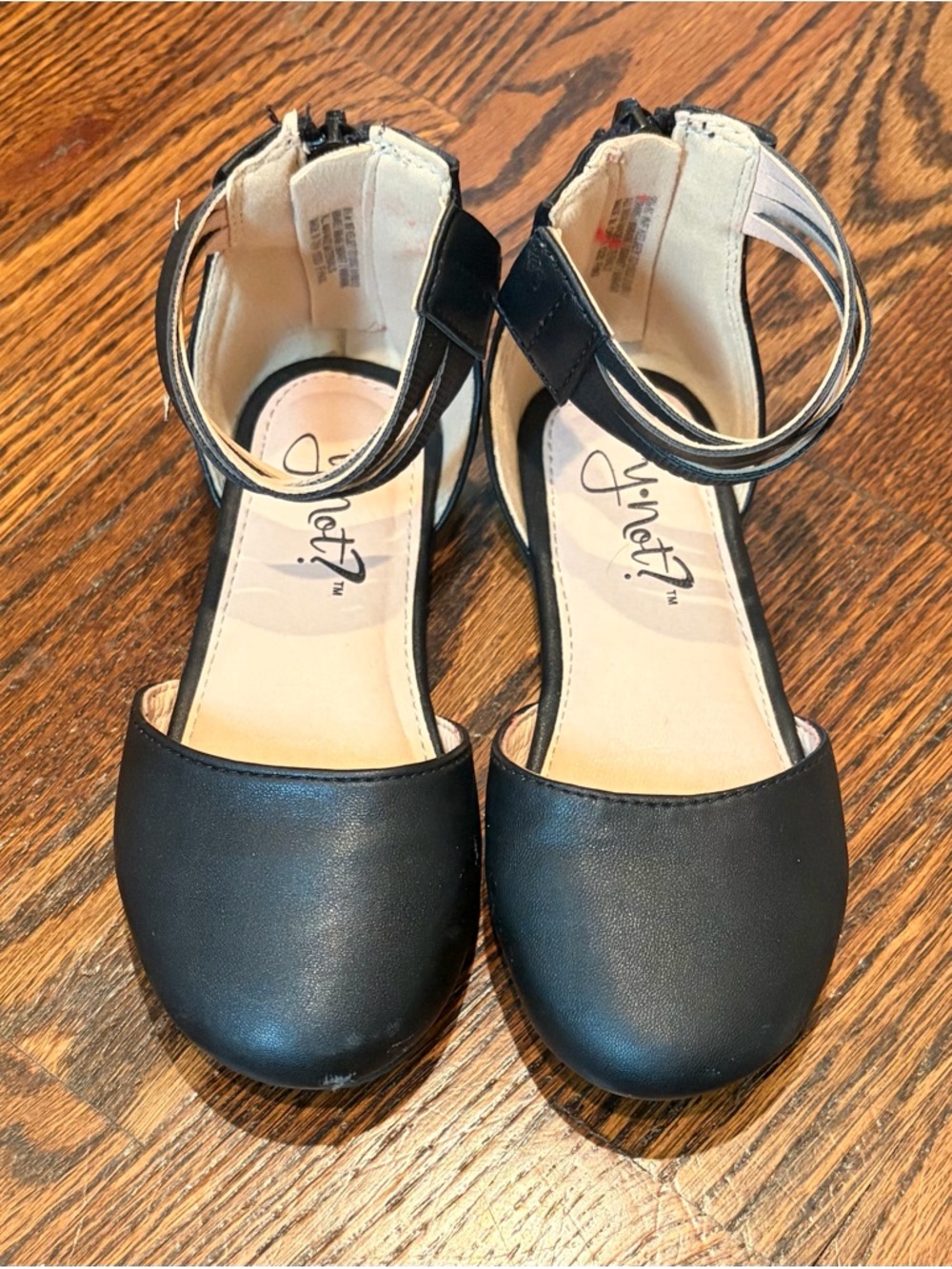 Y-not? Girls' Black Ankle-Strap Dress Shoes